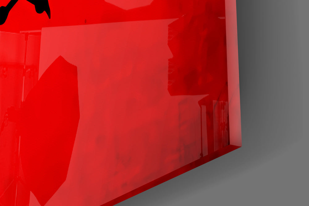 Albanian Eagle on Red Glass Wall Art