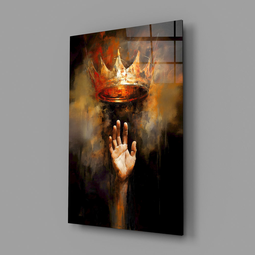 Allegorical motivational cinematic glass wall art in coaching reception