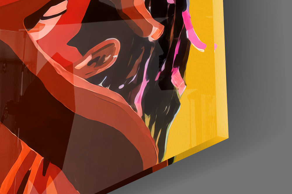 Champagne-pour woman cinematic glass wall art in feminine-luxe walk-in closet
