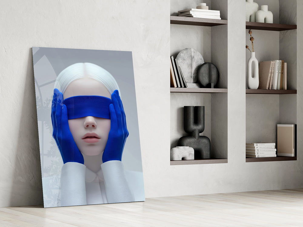 Editorial conceptual cinematic glass wall art in private library reading nook