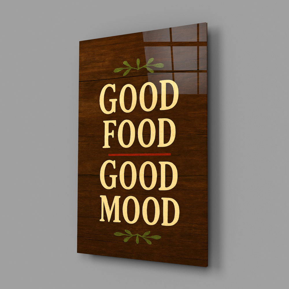 Farmhouse bistro typography cinematic glass wall art in farmhouse dining room