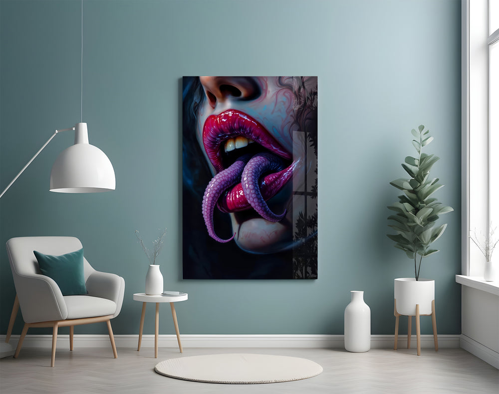 Provocation-beauty cinematic glass wall art in creative studio