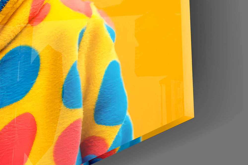 Veiled sunflower cinematic glass wall art in wellness studio