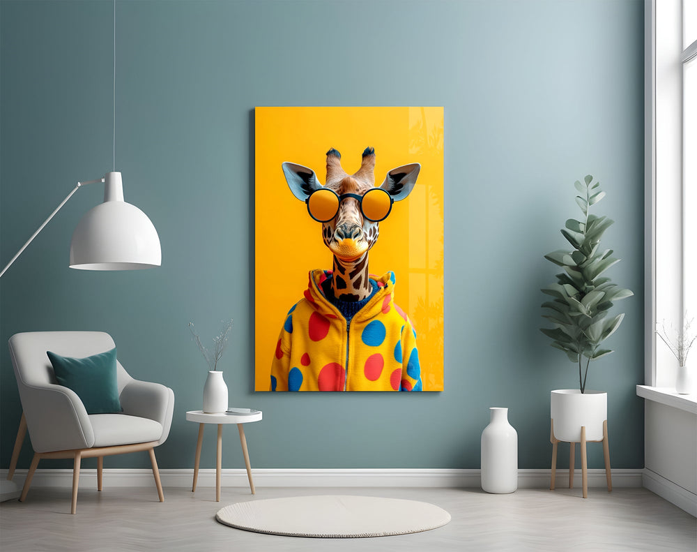 Tribute floral cinematic glass wall art in heritage living room