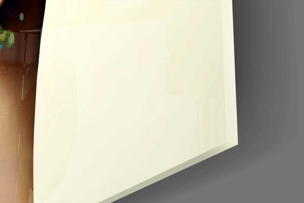 Half-leopard profile cinematic glass wall art in wellness studio