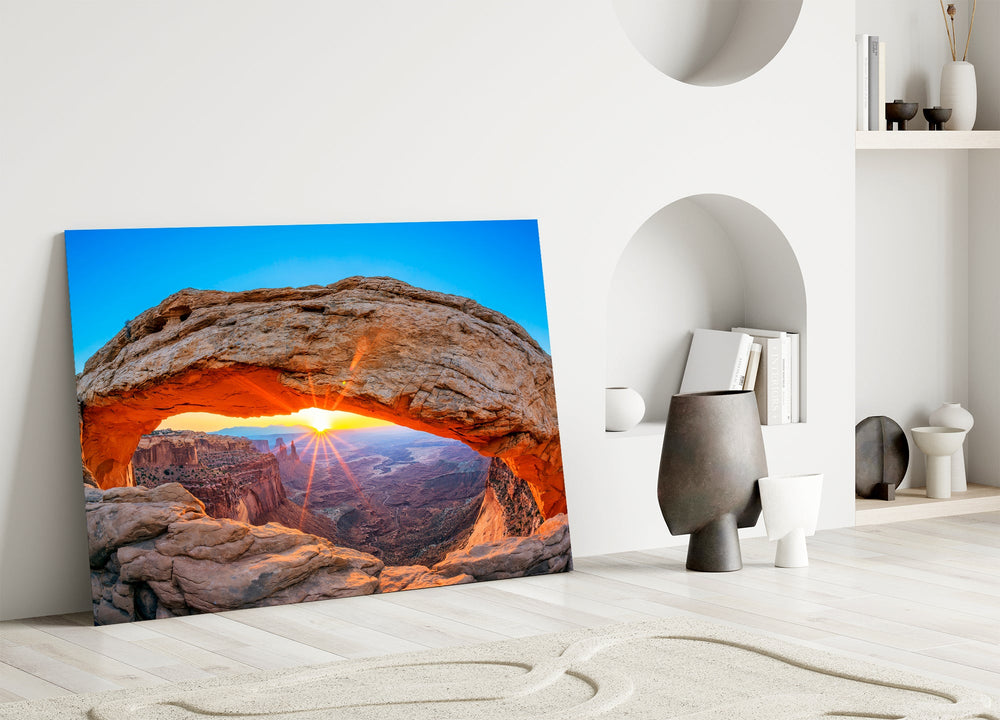 Radiant Mesa Arch Glass Wall Art