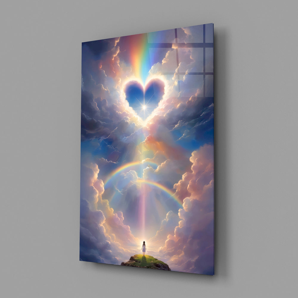 Spiritual romance fantasy cinematic glass wall art in wedding-ceremony venue
