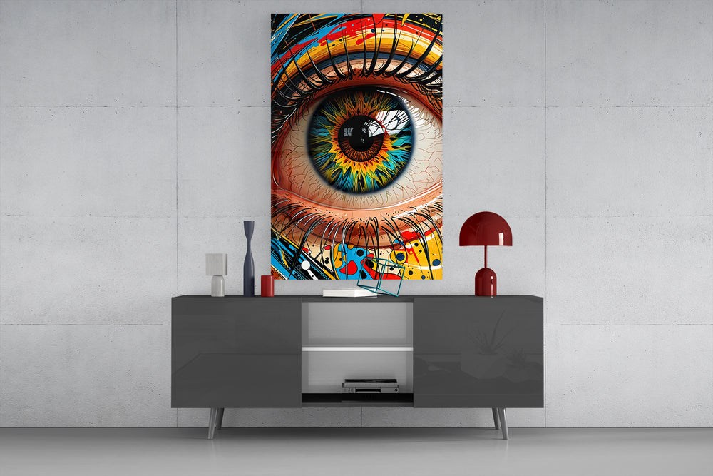 Digital realism cinematic glass wall art in masculine-luxe study