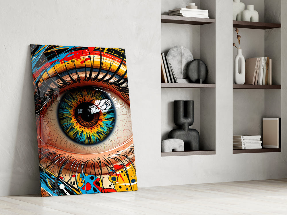Street-art portrait cinematic glass wall art in private library reading nook
