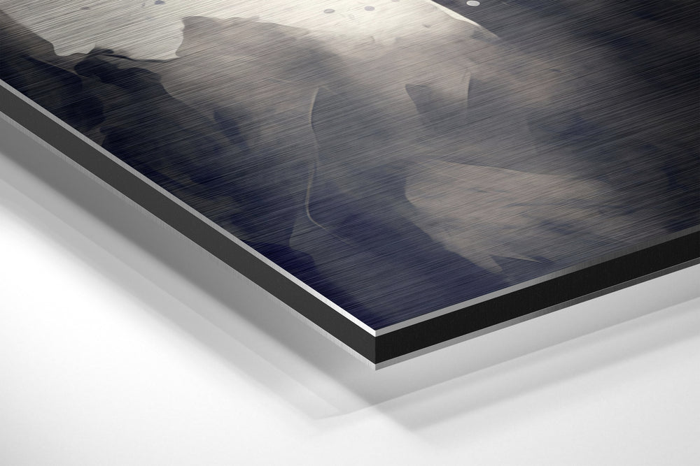 Basketball Icon Portrait Brushed Aluminum Dibond Wall Art