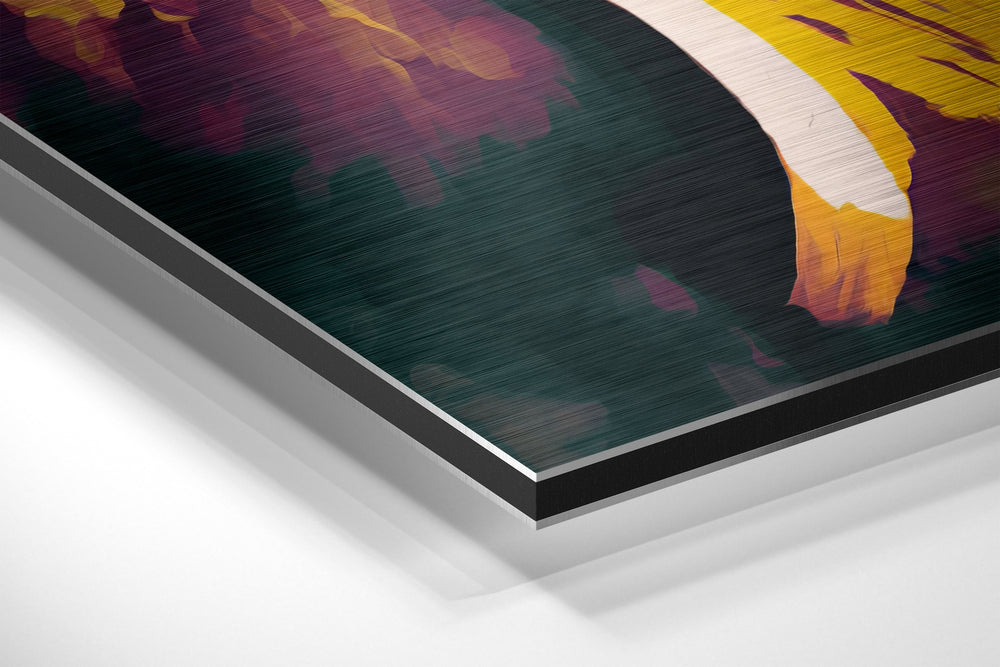 Basketball Icon Portrait Brushed Aluminum Dibond Wall Art