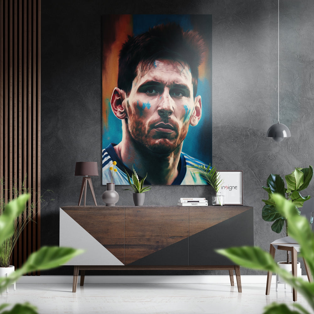 Messi Brushed Aluminum Dibond Wall Art.