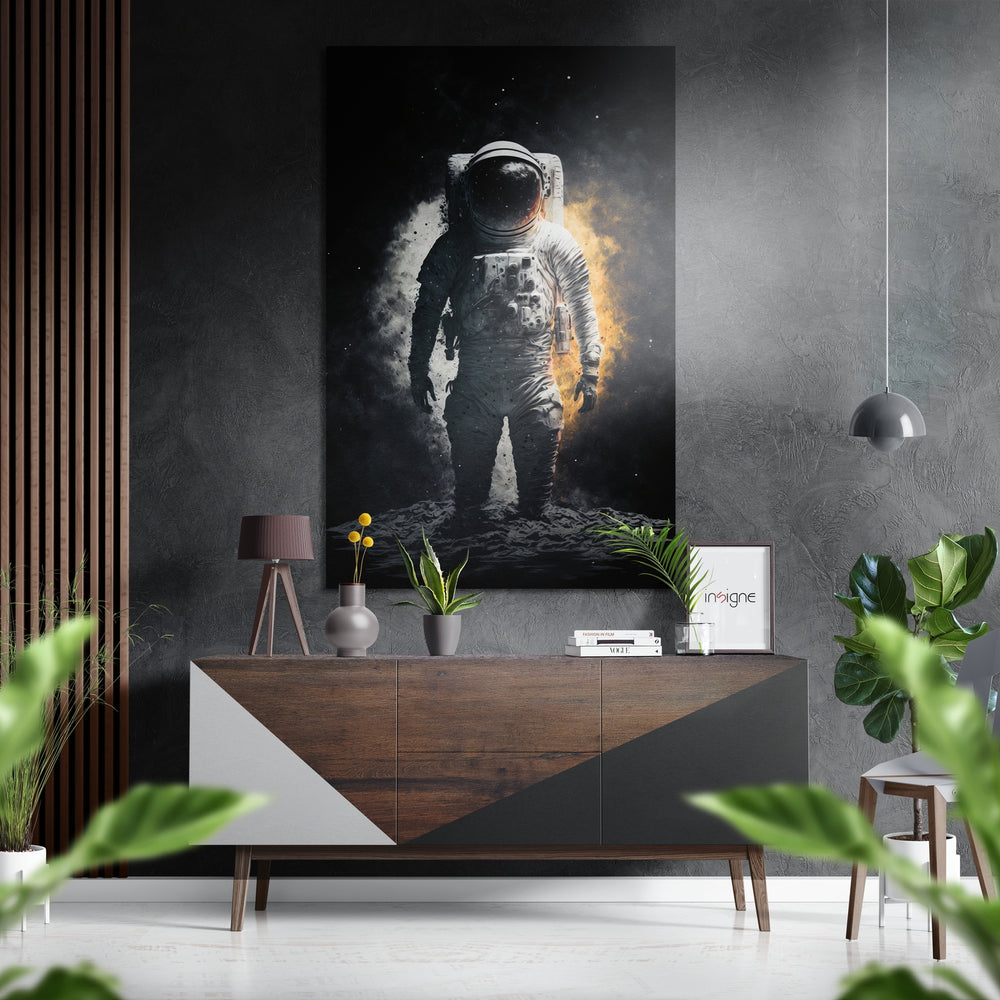 Astronaut Brushed Aluminum Dibond Wall Art.