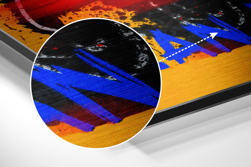 Raw Graffiti Crown Brushed Aluminum Dibond Wall Art