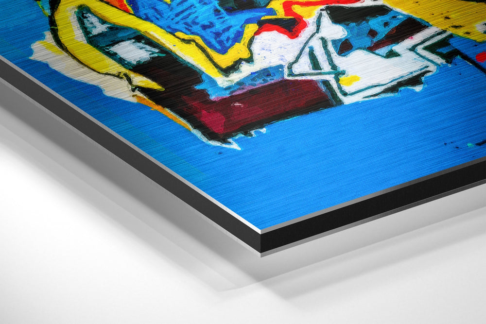 Raw Graffiti Crown Brushed Aluminum Dibond Wall Art
