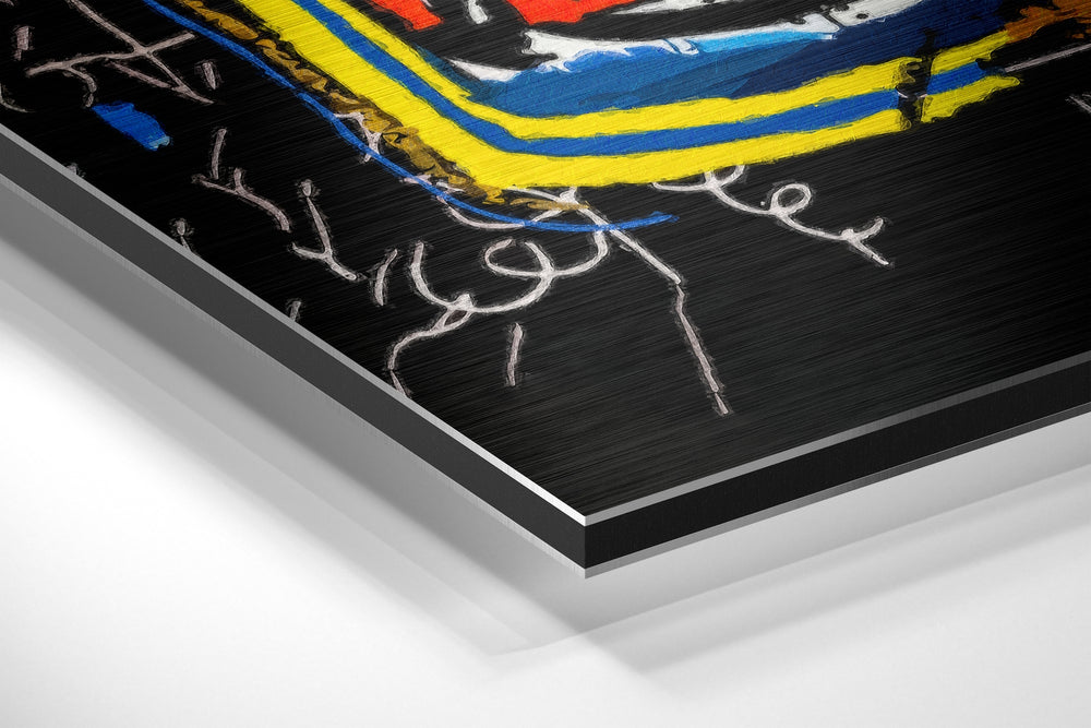 Raw Graffiti Crown Brushed Aluminum Dibond Wall Art