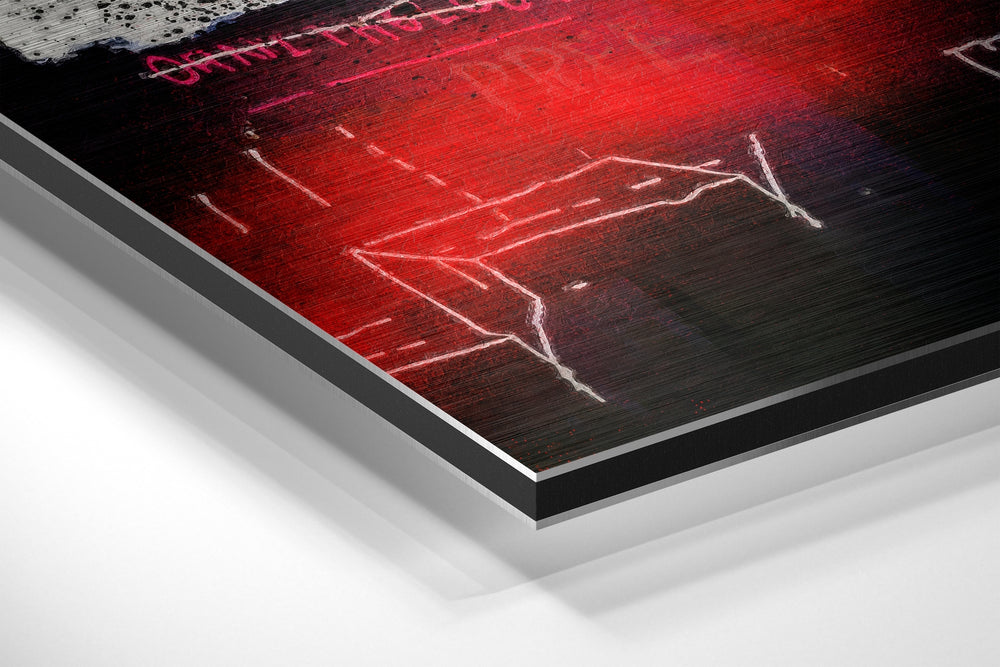 Raw Graffiti Crown Brushed Aluminum Dibond Wall Art