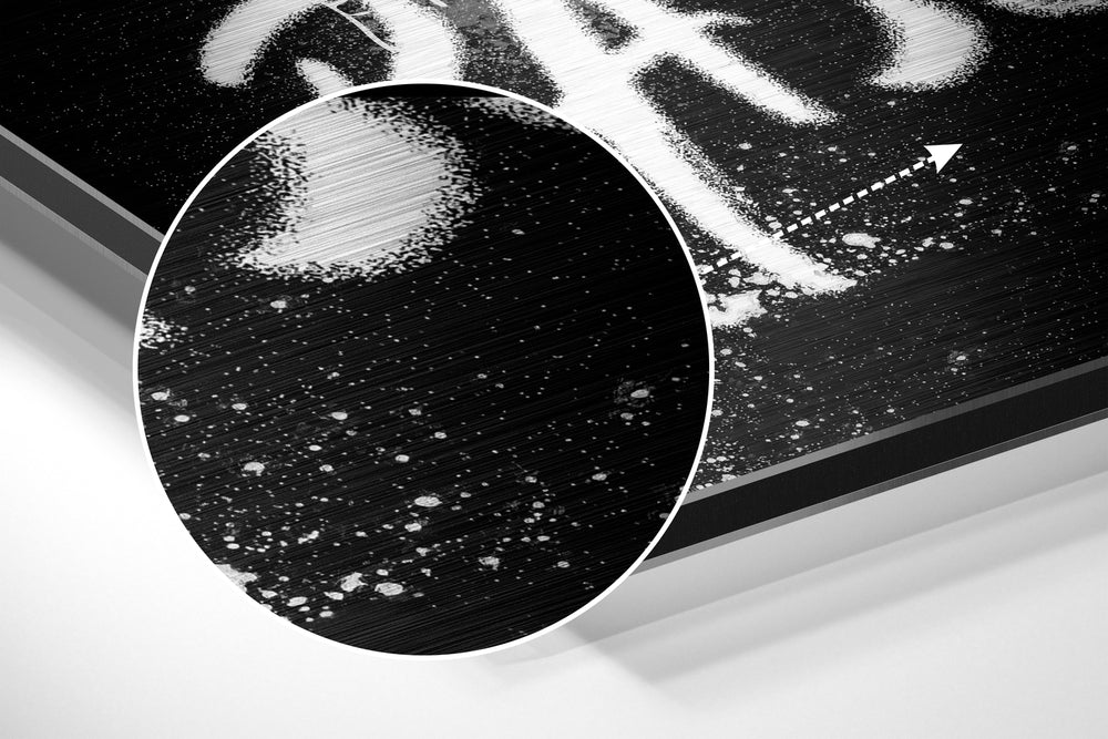 Raw Graffiti Crown Brushed Aluminum Dibond Wall Art