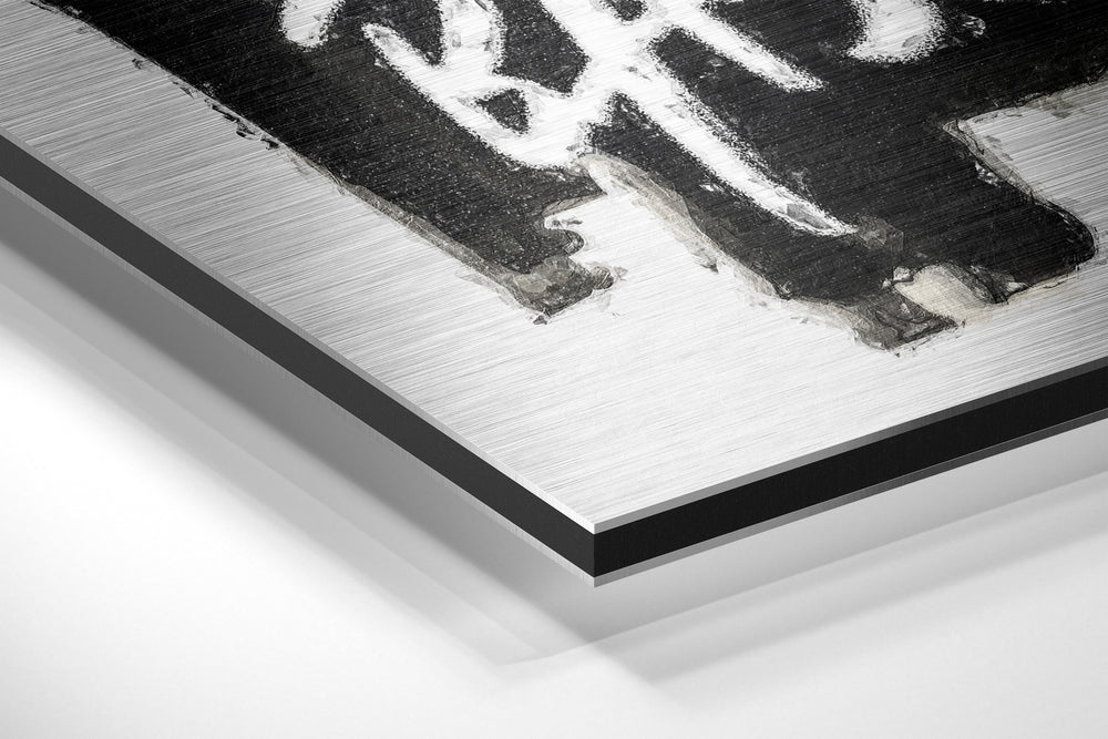 Raw Graffiti Crown Brushed Aluminum Dibond Wall Art