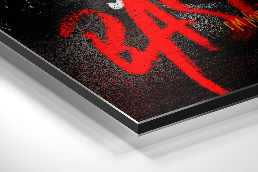 Raw Graffiti Crown Brushed Aluminum Dibond Wall Art