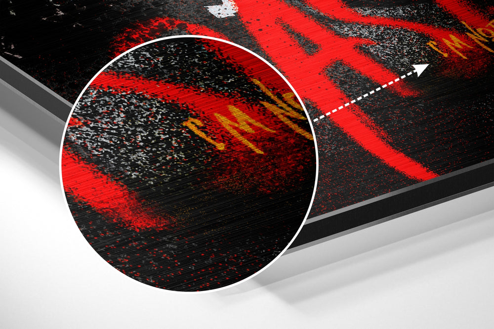 Raw Graffiti Crown Brushed Aluminum Dibond Wall Art