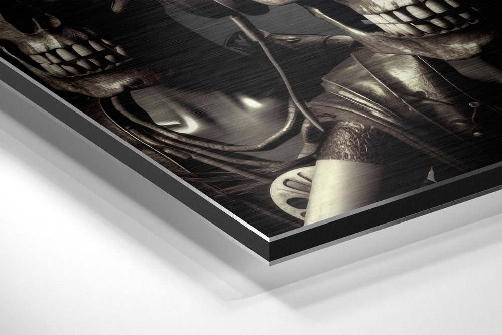 Skulls Having Fun Brushed Aluminum Dibond Wall Art.