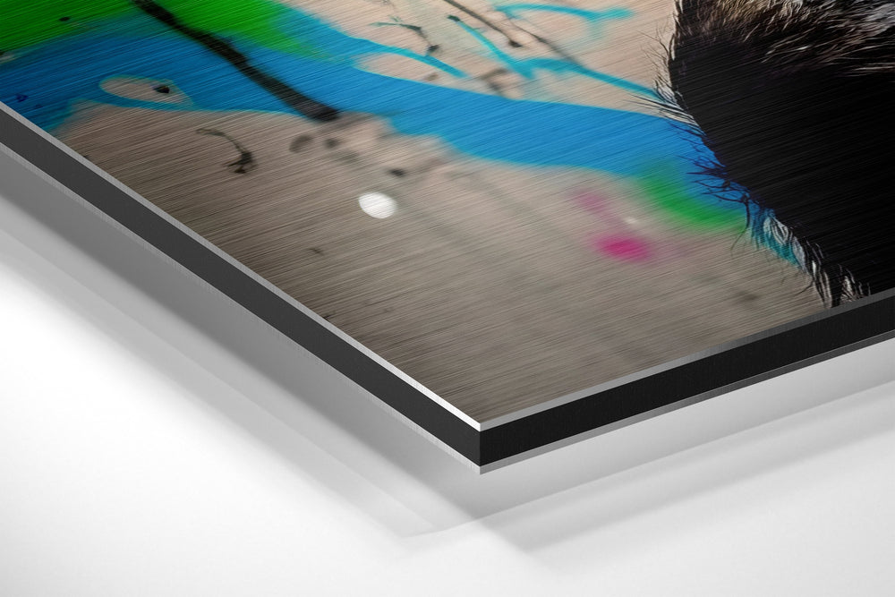 Monkey Brushed Aluminum Dibond Wall Art.
