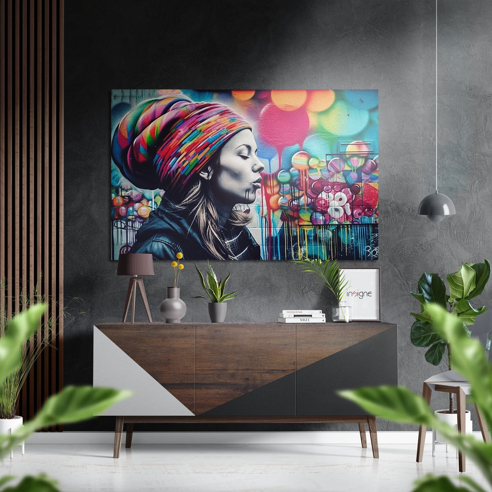 Woman Brushed Aluminum Dibond Wall Art.