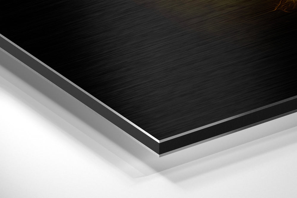 Ying Yang Brushed Aluminum Dibond Wall Art.