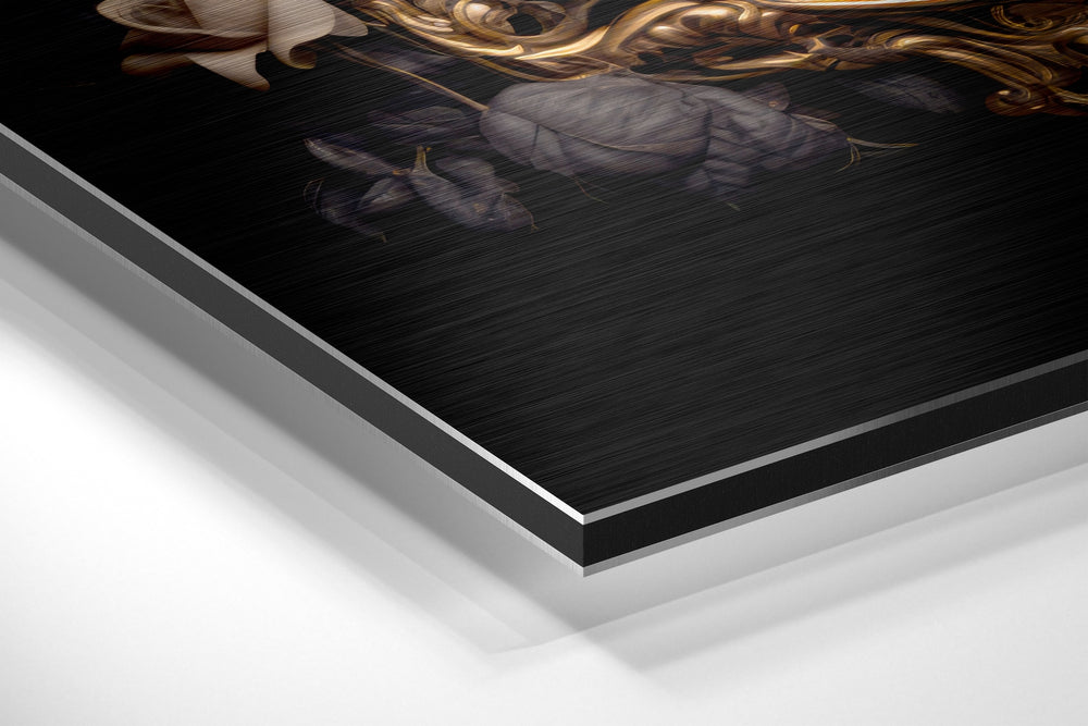 Skull Brushed Aluminum Dibond Wall Art.