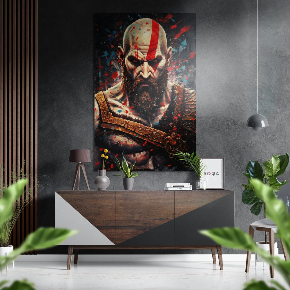 Kratos - God of War Brushed Aluminum Dibond Wall Art.