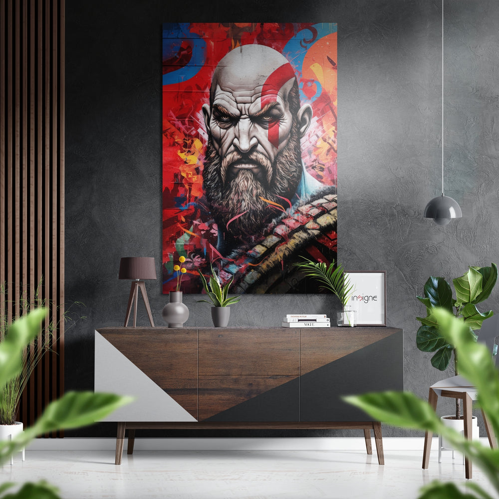 Kratos - God of War Brushed Aluminum Dibond Wall Art.