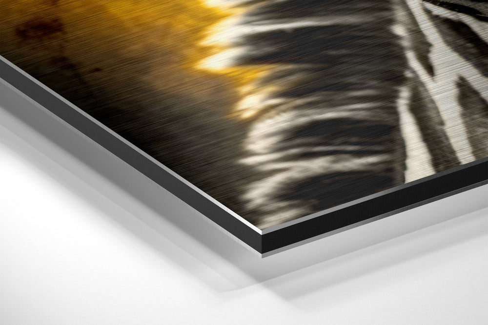 Happy Giraffe Brushed Aluminum Dibond Wall Art.