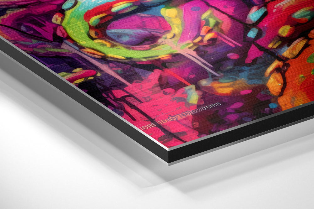DJ Octopus Brushed Aluminum Dibond Wall Art.