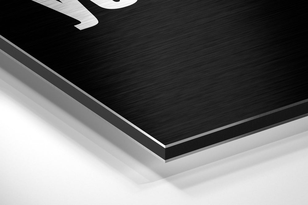 Never Tell Brushed Aluminum Dibond Wall Art.