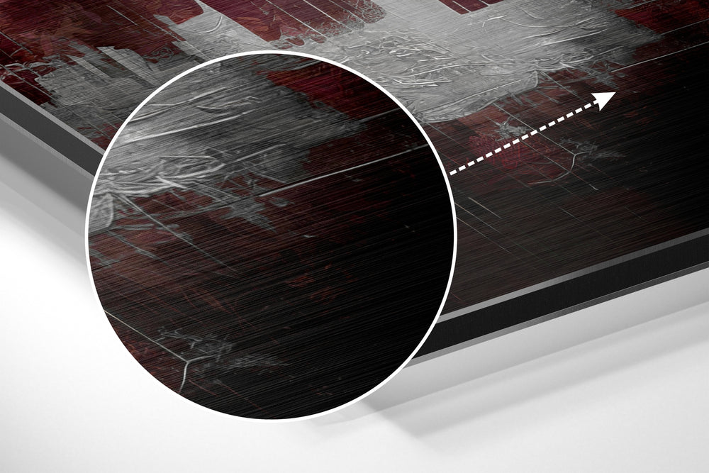 City Silhouette Brushed Aluminum Dibond Wall Art.