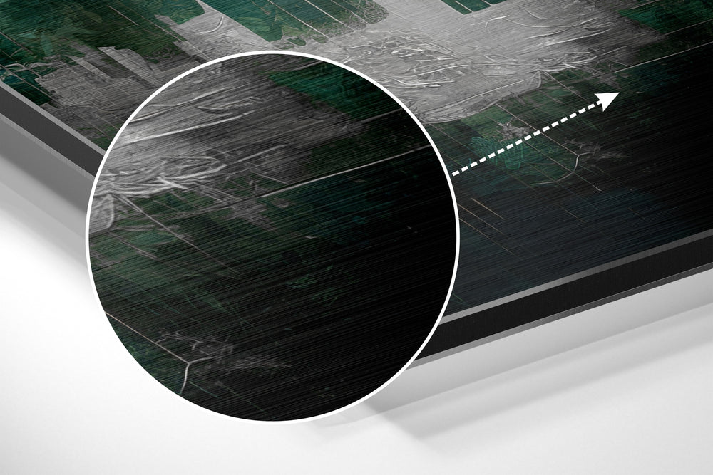 City Silhouette Brushed Aluminum Dibond Wall Art.