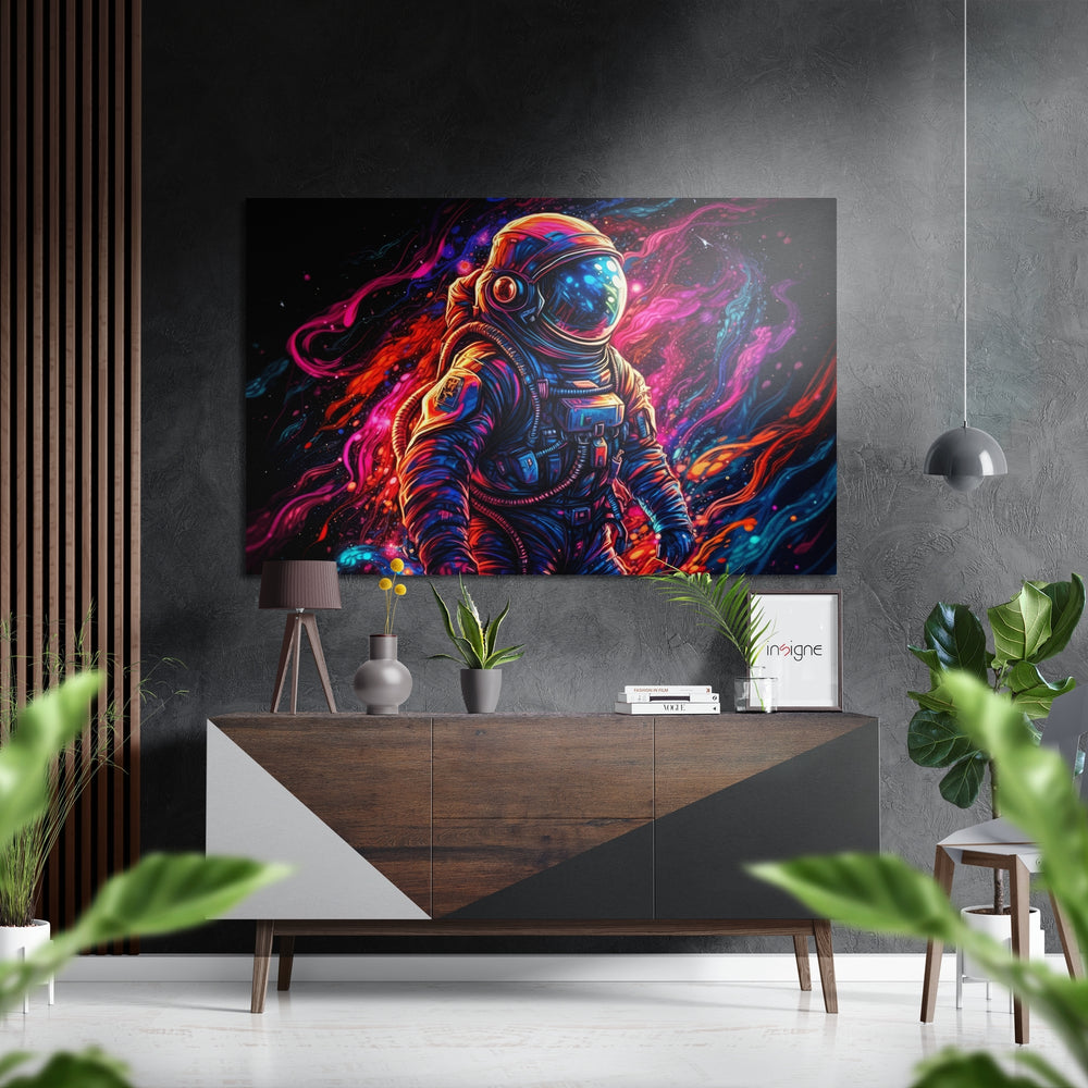 Astronaut Brushed Aluminum Dibond Wall Art.
