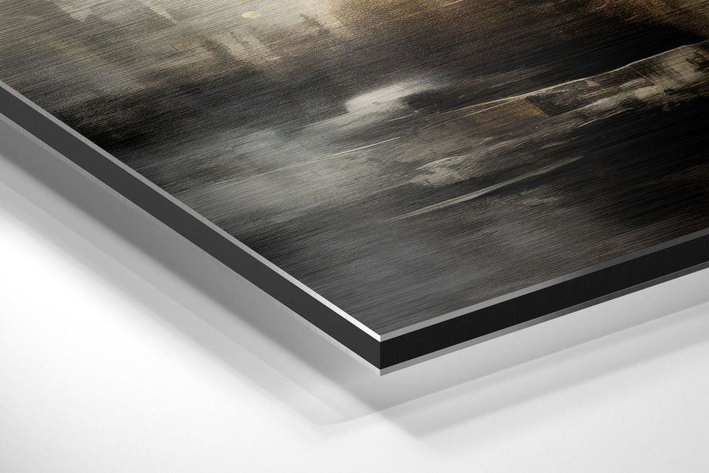 Abstract Oxidation Brushed Aluminum Dibond Wall Art.