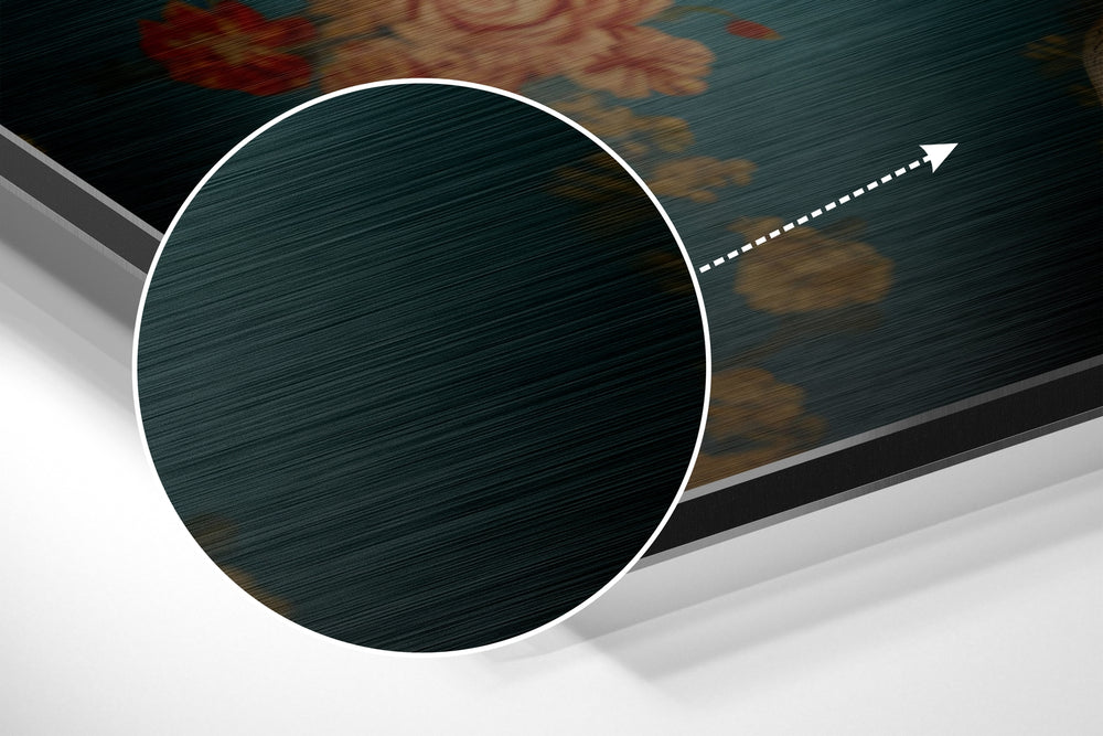 Flowery Brushed Aluminum Dibond Wall Art.