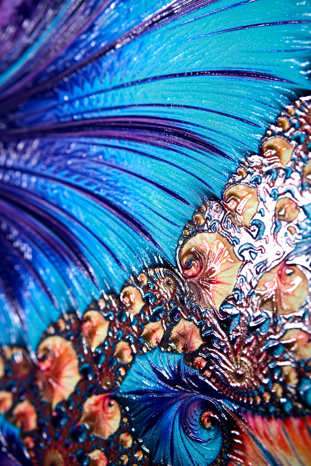 Aurora Spiral Luxe — Impression haptique en relief 3D + laque ultra-brillante