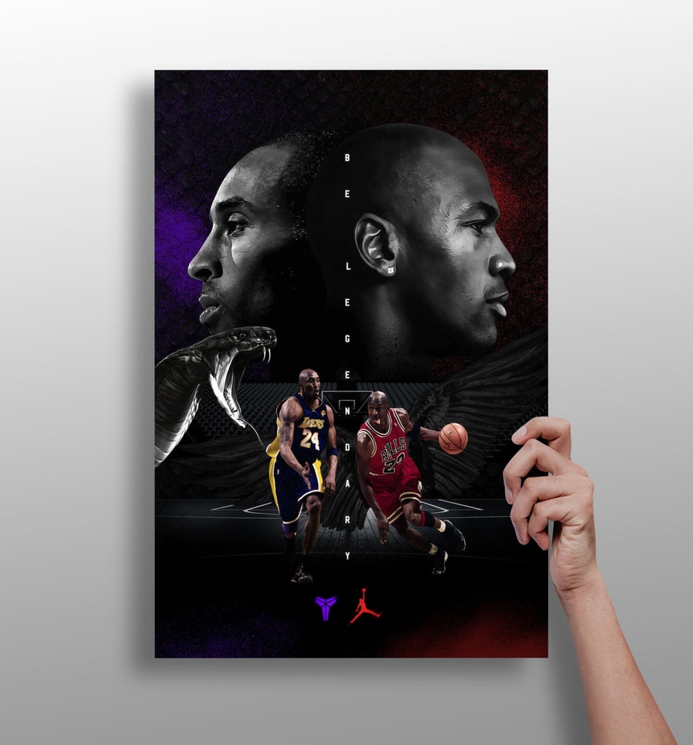 Kobe Bryant-Michael Jordan Aluminum Print.