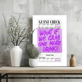 Guest Check Aluminum Print.