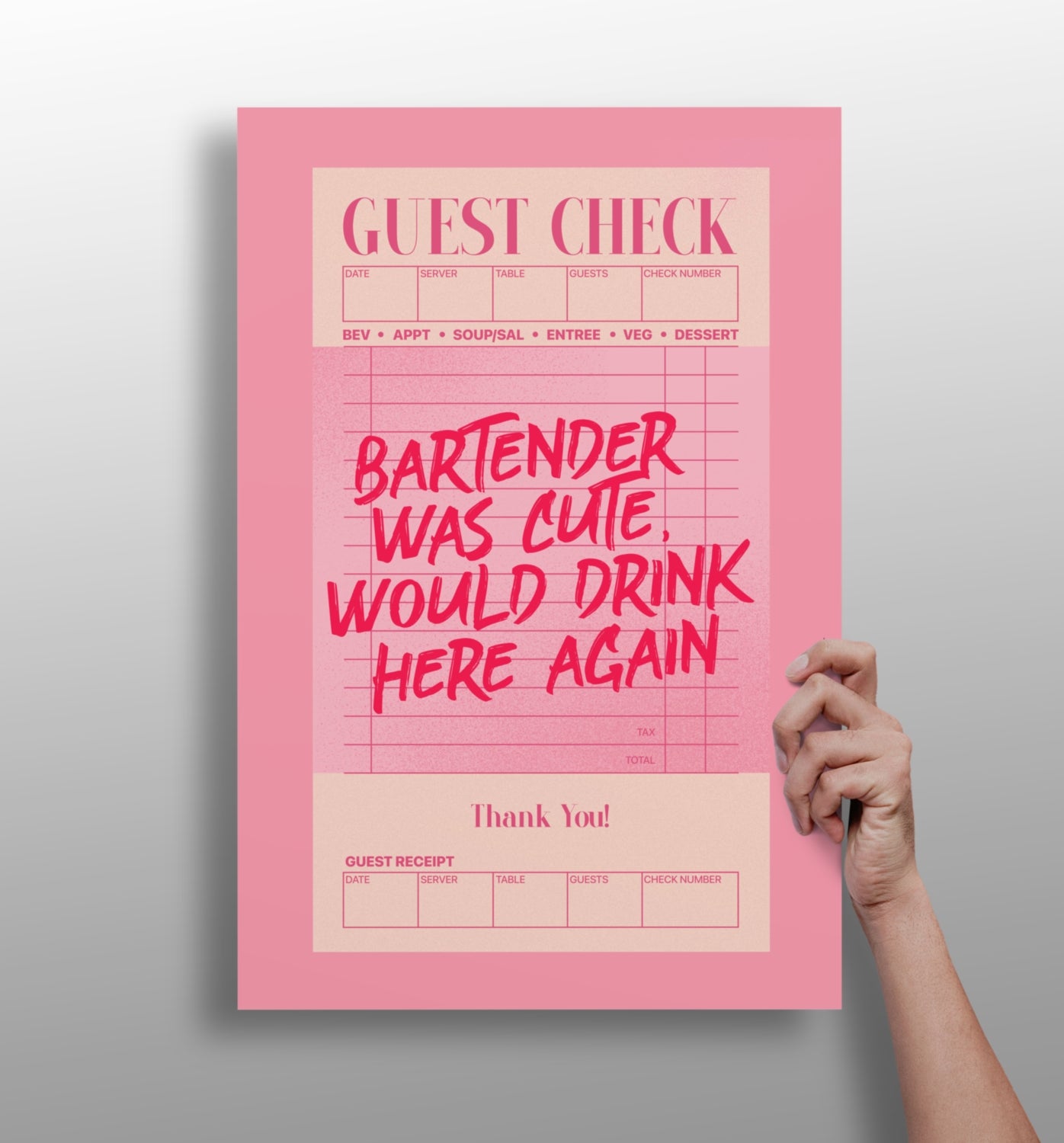 Guest Check Aluminum Print.