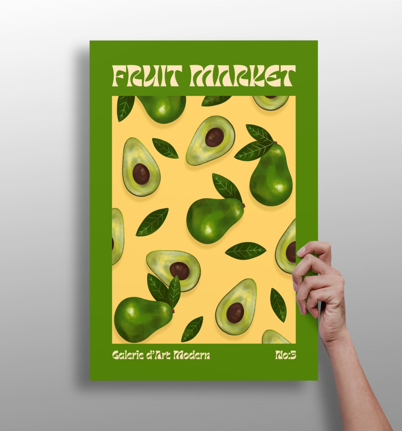 Modern Art Gallery Avocados Aluminum Print.