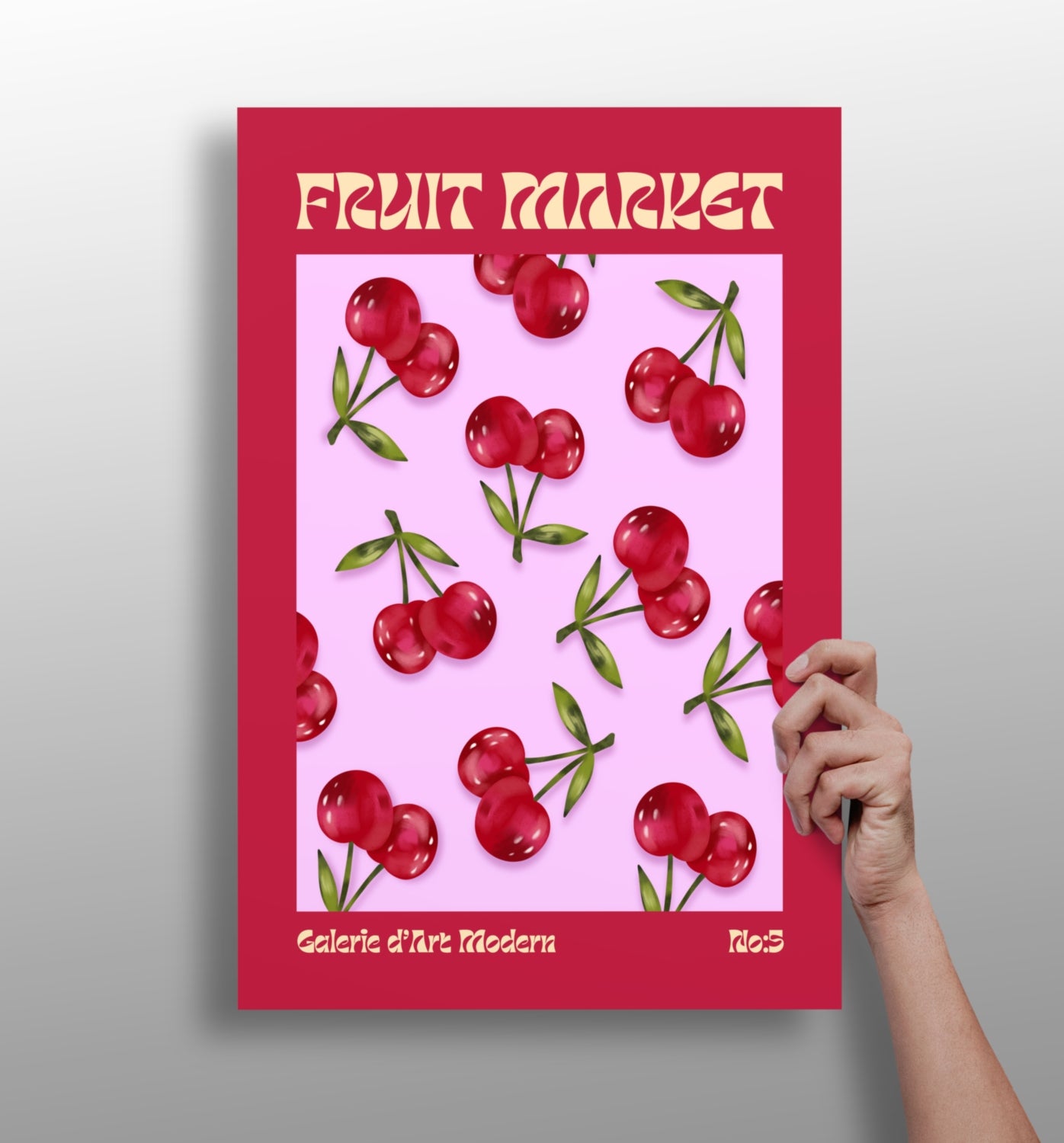 Modern Art Gallery Cherry Aluminum Print.