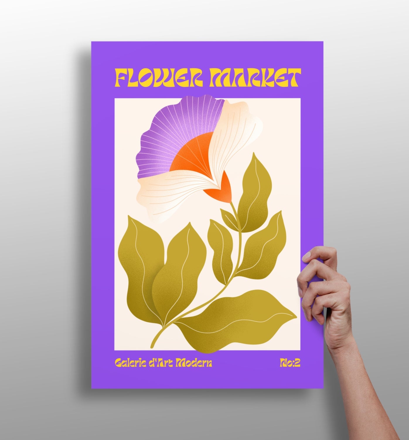 Modern Art Gallery Flower Aluminum Print.