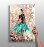 Lady in Green Dress Aluminum Print.