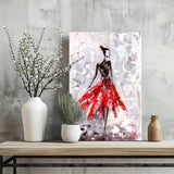 Lady in Red Dress Aluminum Print.