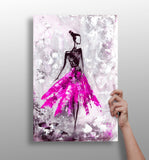 Lady in Pink Dress Aluminum Print.